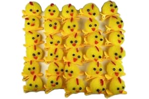AURACASA 30 Mollettine Gialli con Pulcini Decorativi di Pasqua, 3 Confezioni da 10 mollettine (Singolo Pulcino)