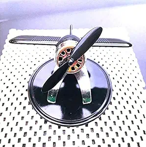 Jannat car Accessories LUXURY FIGHTER AEROPLANE GLIDER DESIGN STYLIST working on Solar Power with 360 Degree Rotation for Car Dashboard Air Freshener Perfume, with Organic Fragrance (BLACK)