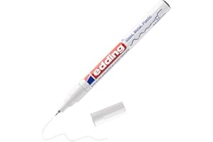 ‎EDDING Edding 780 weiß permanenter Glanzlackmarker - extra-feine Rundspitze 0,8 mm, stark deckend