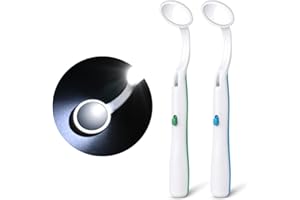 ACWOO Specchio Dentale, 2PCS Specchi Dentali con Luce Antiappannamento, Specchio per Denti per Cura Orale Della Bocca,Strumento per la Cura Della Bocca Dentista
