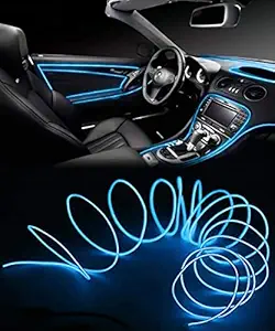 Auto Oprema EL Wire Car Interior Light Ambient Neon Light for All Cars with Adapter (Blue, 5 Meter)