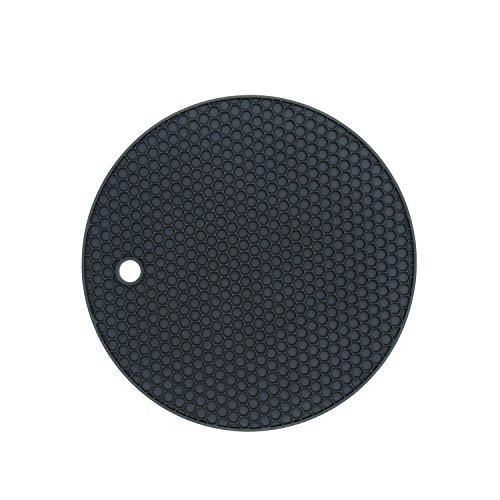 Silikon-Topfuntersetzer in Premium Qualität (4-er Set) / VENDOLO Topflappen dunkel-grau/ hitzebeständig, pflegeleicht, hygienisch, modernes Design - 4