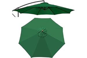 KDHKDFN Toile De Rechange Pour Parasol Déporté, Toile De Parasol Ronde 3m 8 Baleines Toile De Remplacement