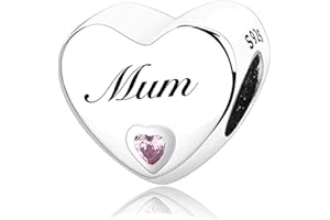 MsRosy New Women's S925 Sterling Silver Heart Charms For Bracelets Gift For the Family and Friends
