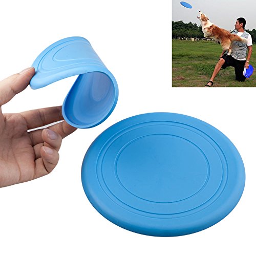 DIGIFLEX-Light-Blue-Soft-Silicone-Dog-Frisbee-Medium-Flying-Disc-Toy