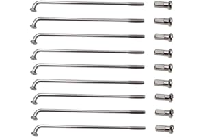 QQY Rayons de vélo 10G - 20 rayons de 10G avec embouts de 12 mm - 45-220 mm - Pour vélo électrique et moto