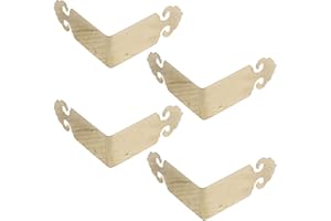 Tiazza 4Pcs Vintage Pure Copper Corner Protectors Braces Antique Brass Decorative Corner Guard Edge Cover (Gold)