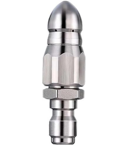 Ugello Per Pulizia Fogne 6mm - Attacco Rapido Per Idropulitrici, In Acciaio Inox, Per Sturare Scarichi E Tubazioni