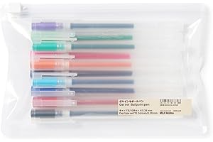 MUJI 無印良品 Kolorowe długopisy żelowe, końcówka 0,38 mm, 10 sztuk, z nasadkami
