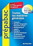Toutes les matières générales Bac Pro 3 ans tertiaires et industriels.