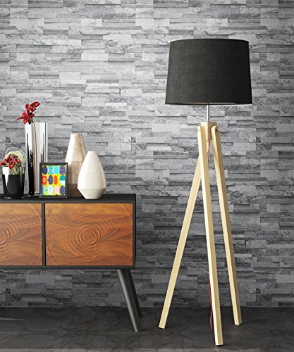 NEWROOM Steintapete Grau Vliestapete Deco Muster Stein schöne moderne und edle Design 3D Optik , inklusive Tapezier Ratgeber - 2