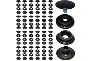 YICHUANGXIN 25 Sets 15mm Rostfreier Stahl Metall Druckknöpfe Kleidung Snaps Druckknopf Set, Metall Druckknöpfe für Leder Handwerk Jacke Brieftasche Handtasche (Pistole Schwarz)