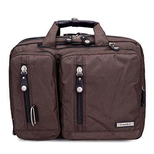 FreeBiz 15-Zoll-Laptop-Tasche Multifunktions -Laptop-Aktenkoffer -Rucksack mit Tragegriff und Schultergurt Passend bis zu 15,6 Zoll Gaming Laptops für Dell, Asus.Msi (15,6 Zoll, Braun) - 2