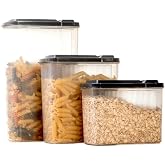 Deconox 3'l&uuml; Erzak Saklama Kabı 2400 x 1700 x 1200ml - 3'l&uuml; Kuru Gıda Saklama Kabı Toplam 5300ml