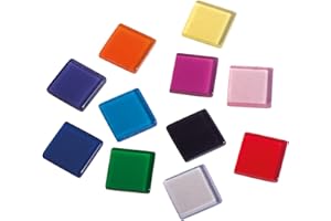 Rayher 14540999 Tesserine Per Mosaico Trasparenti, Acrilico, Dimensione 1X1cm, Quadrati, Colori Misti, Box Blister Da 205 Pezzi, Per Lavori Creativi, Fai-Da-Te