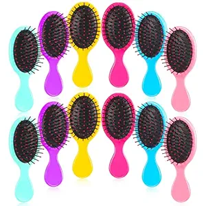 12 Pieces Mini Wet Hair Brush Travel Detangling Brush Soft Bristles Wet Dry Hair Brush Kids Hair Brush for Most Hair Types, Glide Through Smoothing Tangles with Ease Knots Without Tears or Breakage