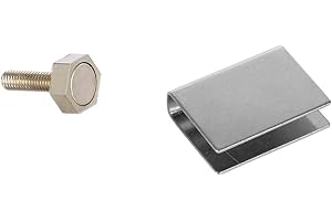 eliga Türmagnet 15 mm mit U-Haftblech für Glastüren 8 mm