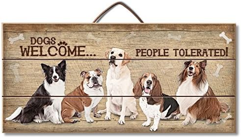 Dogs Welcome People Tolerated Reclaimed Pallet Wood Sign