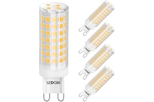 LEDGLE 5 x G9 LED Lampadine del 8W Nessun Sfarfallio, 88-LED SMD2835, Angolo di Fascio di 360 ° 700 Lumen Pari ad Alogene da 80W per l'illuminazione Lnterna 3000K-Bianco Caldo