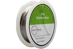 THE MESH COMPANY 316L Medical/Marine Grade Stainless Steel Round Wire (0.8mm (20 AWG) 254g Spool)