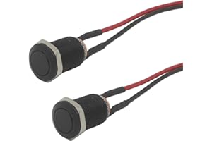 Coolais 2 stuck drucktaster rastend drucktastenschalter 220v ein und ausschalter klein einbau druckschalter wasserdichter schalter 230v elektronik schalter schwarz (mit Draht) PBSL-03