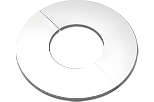 DEFRESIT Rosetta per canna fumaria, 150 mm-160 mm, rosetta di copertura divisa in acciaio inox, copertura per rubinetto, diametro foro 160 mm, bordo 30 mm