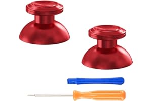 eXtremeRate Aluminium Thumbsticks für ps5 Controller, Custom Metall Analog Stick Buttons Joysticks Zubehör für ps4 Controller(Rot)-KEIN Controller