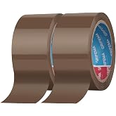 GRIFEMA GA4004-2 Packing Tape 66 m x 50 mm 2 Rolls Brown | Durable and easy to cut, for shipping and moving