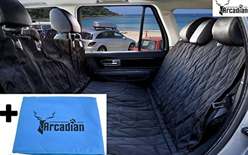 Dog Car Seat Cover by Arcadian - Waterproof and Scratch Proof Non-Slip Back Seat Cover.
