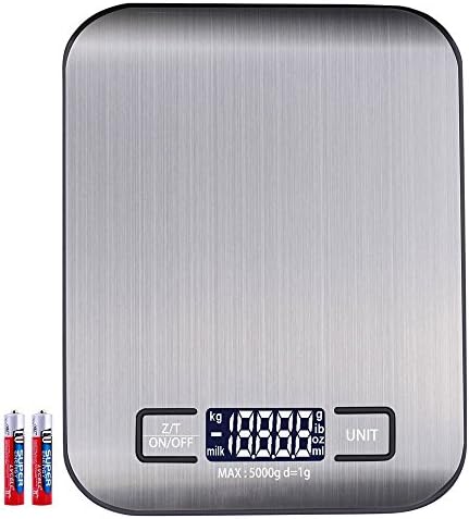Anbero Kitchen Scale Digital Scale 11lb/5000g Electronic Cooking Food Scale with LCD Display, Batteries Included