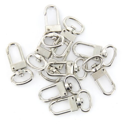 10 Stueck Swivel Karabinerhaken Haken Silber Schluesselanhaenger 18mm x 33mm
