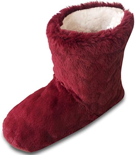 TOESTERS Ladies Womens Girls Winter Cut Pile Design Embossed Print Boot Slipper with Cosy Fleece Lining