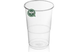 Maxi Products - Lot de 500 gobelets en plastique réutilisables - 300 cc - Verres recyclables - Haute résistance - Verres incassables - Célébrations - Verre à café - Verre à bière - Gobelet rafraîchi