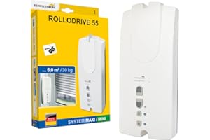 Schellenberg 22725 Elektrischer Rolladen Gurtwickler Aufputz RolloDrive 55, Rolladenantrieb bis 5 m² Fläche für Mini und Maxi Gurtband, Zugkraft max. 30 kg, Komplettset