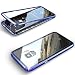 Produktbild nobellgo® 360° Magnet Case Für Samsung Galaxy S8, Blau Hülle Glas Metall Tasche inkl. 3D Full Displayfolie (Samsung Galaxy S8, Blau)