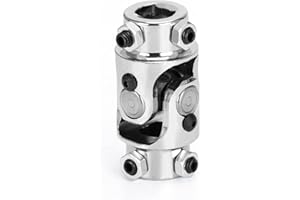 PQY 3/4-30 Spline x 3/4 DD Nickel Plating Single Steering Shaft Universal U Joint Total Length 83mm (3-1/4")