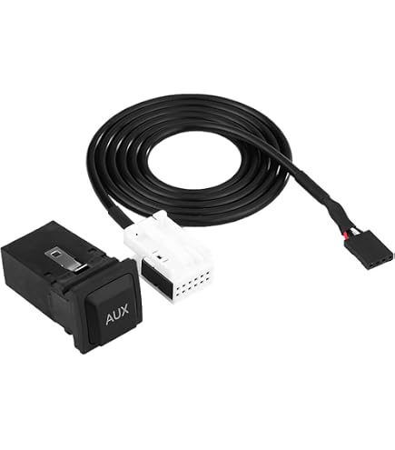 vhbw cavo audio compatibile con VW Passat, Polo, Scirocco, Sharan, T5, Tiguan, Phaeton, RNS 510 (index A+) - Adattatore USB, 37,1 cm, nero