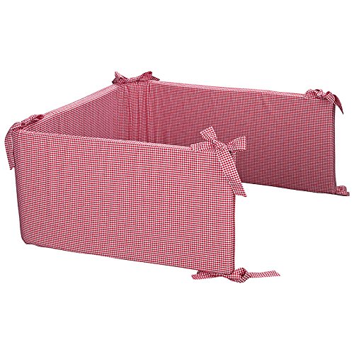 Sugarapple Nestchen & Bettumrandung in über 35 Stoffen mit stabilem Schaumstoffkern und abnehmbarem Bezug, Länge 200 cm für Baby & Kinderbetten, 100% Baumwolle, Oeko Tex 100, Made in Germany