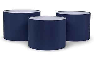 ValueLights | Nesting Fabric Drum Light Shades in Navy Blue | Lamp Shades, Home Décor & Improvement Essential | Pack of 3 | 3 Sizes (S/M/L) | 300mm Shade Width