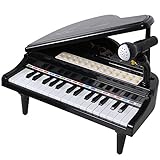 KOMPATIBILITÄT - Mitgeliefert wird ein Audiokabel, damit können Sie Ihr Smartphone, MP3, PC oder IPad mit dem Piano verbinden, um Musik abzuspielen. Und durch das beigefügte Mikrofon können die Spieler mit den Liedern singen.