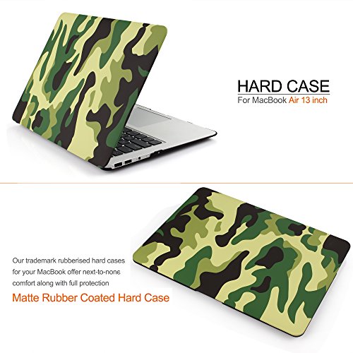 iDOO MacBook Schutzhülle / Hard Case Cover Laptop Hülle [Für MacBook Air 13 Zoll: A1369/A1466] – matt, Tarnmuster - 2