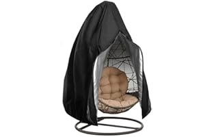 Hiseng Wasserdicht Abdeckung Hängesessel, Hängesessel Abdeckung, Winddicht Schutzhülle für Hängesessel, UV Beständiges Hängesessel Abdeckung Outdoor, mit Reißverschluss (115 * 190CM,Schwarz)
