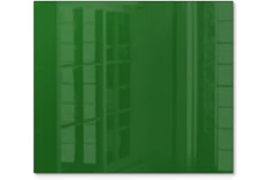 DEQORI Placa protectora de vitrocerámica de cristal, una pieza, 60 x 52 cm, color verde oscuro, placa de cubierta de vitrocerámica universal | placa de cristal y tabla de cortar para placas de cocción