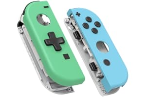 eXtremeRate Mint Green & Heaven Blue DIY Housing (D-Pad Version) with Full Buttons for Joycon Handheld Controller, Replacement Shell for Nintendo Switch & Switch OLED [Only the Shell, NOT the Joycon]