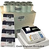 Rollo final Advertencia eposbits® marca 80 rollos + 4 x de tinta para máquina de escribir Olivetti ecr7100 ECR 7100 Caja registradora
