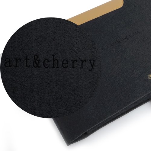 ©art&cherry Filztasche für Ultra Notebooks bis 13 Zoll mit Verschluss schwarz - 3