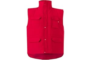 VELILLA 108; Gilet imbottito multitasche; colore rosso; taglia XL