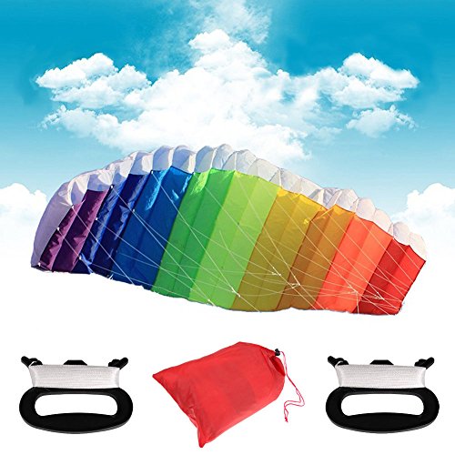 MagiDeal 1.4m Dual Line Control Parafoil Parachute Rainbow Outdoor Park Beach Kite reviews MagiDeal 1.4m Dual Line Control Parafoil Parachute Rainbow Outdoor Park Beach Kite