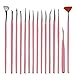 15pc Nail Art Design Painting Dotting Detailing Pen Brushes Bundle Tool Kit Set (Pink)