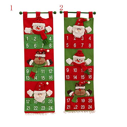 Download OPL Mart Calendrier de bureau Calendrier Compte à rebours de Noël Maison Fête Shop Décoration murale à suspendre Couleur1